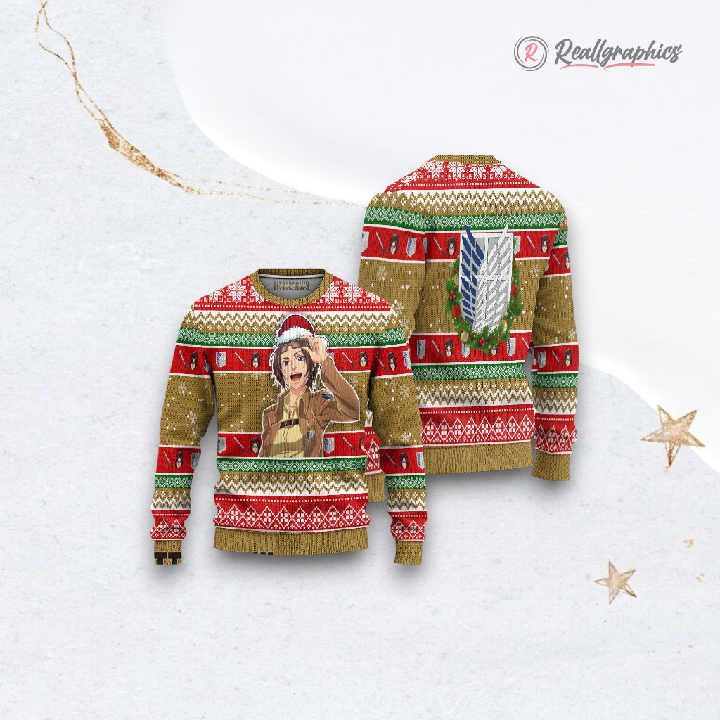 attack-on-titan-ugly-christmas-sweater-zoe-hange-custom-anime-sweatshirt-3_d7lfce attack on titan ugly christmas sweater zoe hange custom anime sweatshirt 3 d7lfce