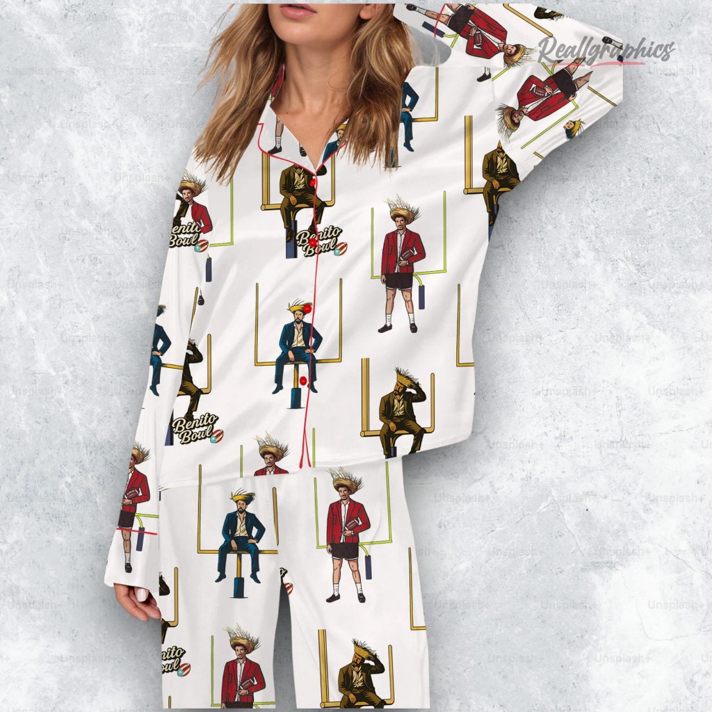 benito bowl bad bunny satin pajama set 2 l2fuad