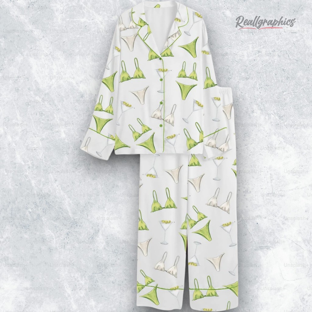 Bikinis And Martinis Bachelorette Dirty Martini Satin Pajama Set Bikinis And Martinis Bachelorette Dirty Martini Satin Pajama Set