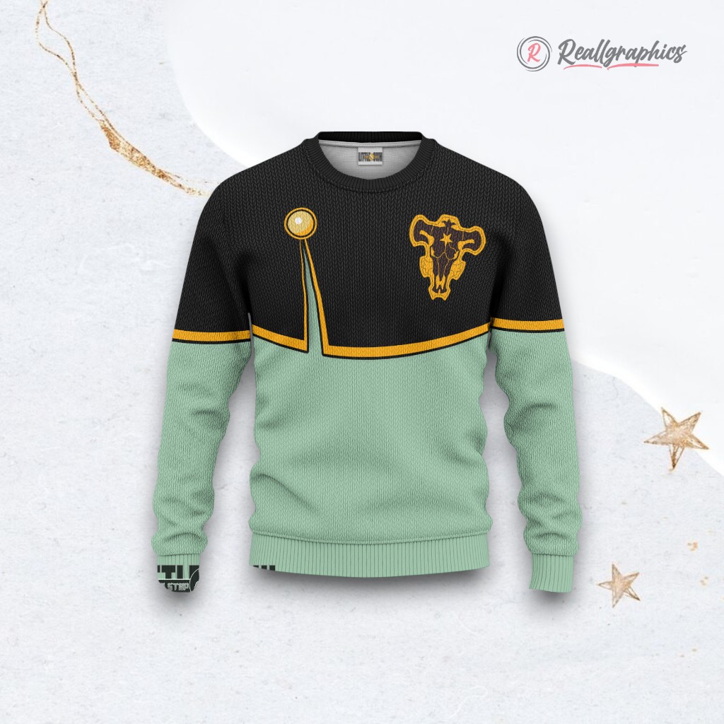 black cloer anime ugly sweater luck voltia uniform cosplay christmas gift 2 og7c4o