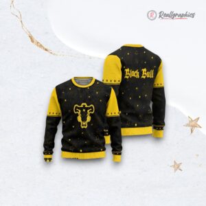 black cloer black bull anime christmas ugly sweater anime xmas gift ideas 3 vksv4m