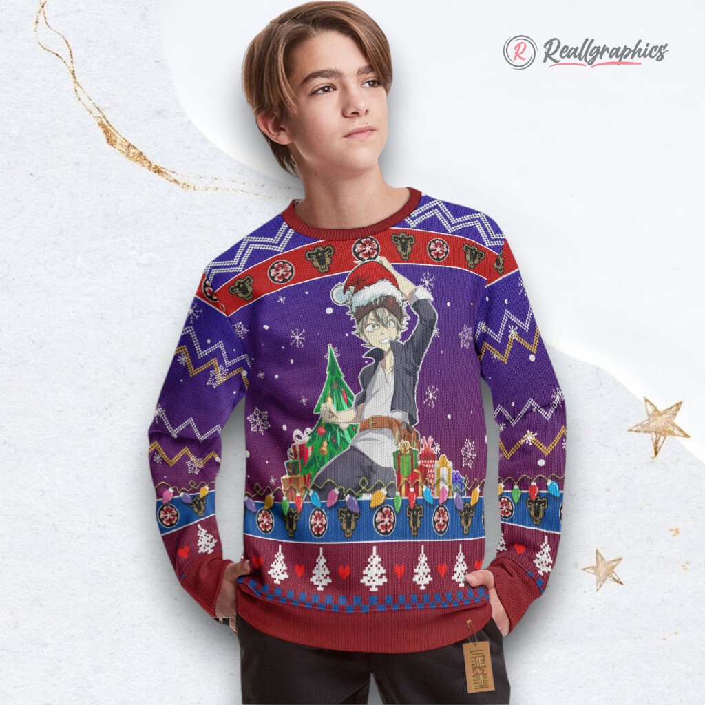 Black Clover Sweatshirt Asta Xmas Ugly Sweater Black Clover Sweatshirt Asta Xmas Ugly Sweater