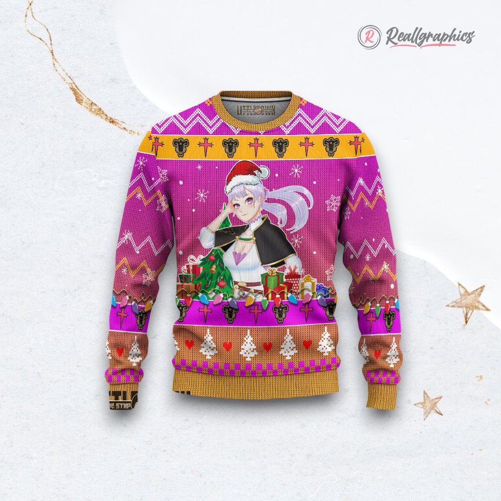 Black Clover Ugly Sweater Noelle Xmas Ugly Sweatshirt, Sweater Black Clover Ugly Sweater Noelle Xmas Ugly Sweatshirt, Sweater