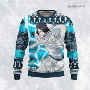bleach ugly christmas sweater uryu ishida custom anime sweatshirt 1 byeskg