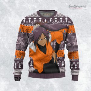 bleach ugly christmas sweater yoruichi shihoin custom anime sweatshirt 1 wuebdg