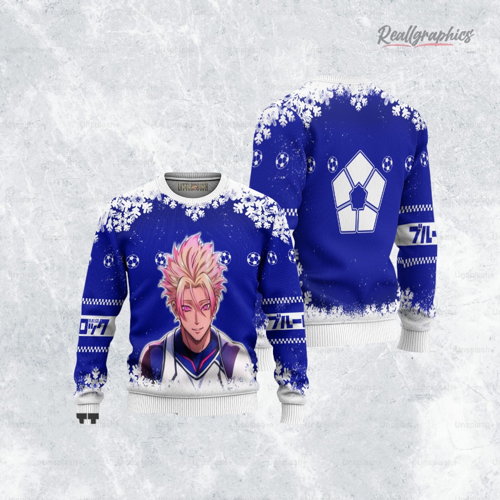 Blue Lock Ryusei Shido Anime Christmas Ugly Sweater Anime Xmas Gift Ideas Blue Lock Ryusei Shido Anime Christmas Ugly Sweater Anime Xmas Gift Ideas