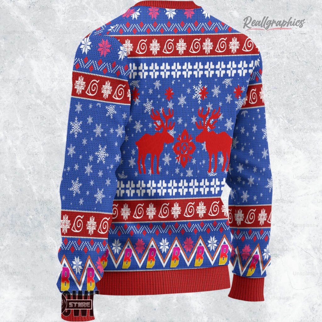 boruto chibi ugly christmas sweater blue 2 l1rkff