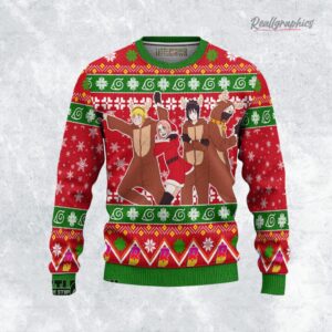 boruto chibi ugly christmas sweater red 1 kxlaha