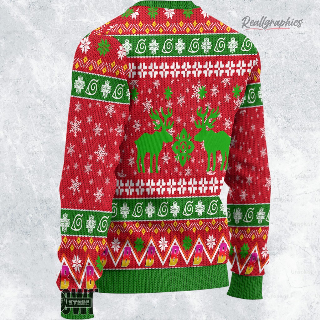 boruto chibi ugly christmas sweater red 2 hkoc1r