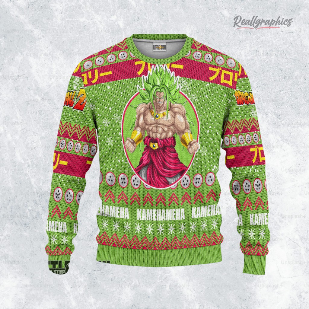broly xmas ugly sweater dragon ball sweatshirt 2 oxexim