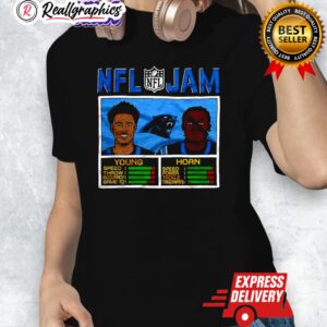 bryce young and jaycee horn carolina panthers nfl jam classic video game shirt 1 zxiqt4