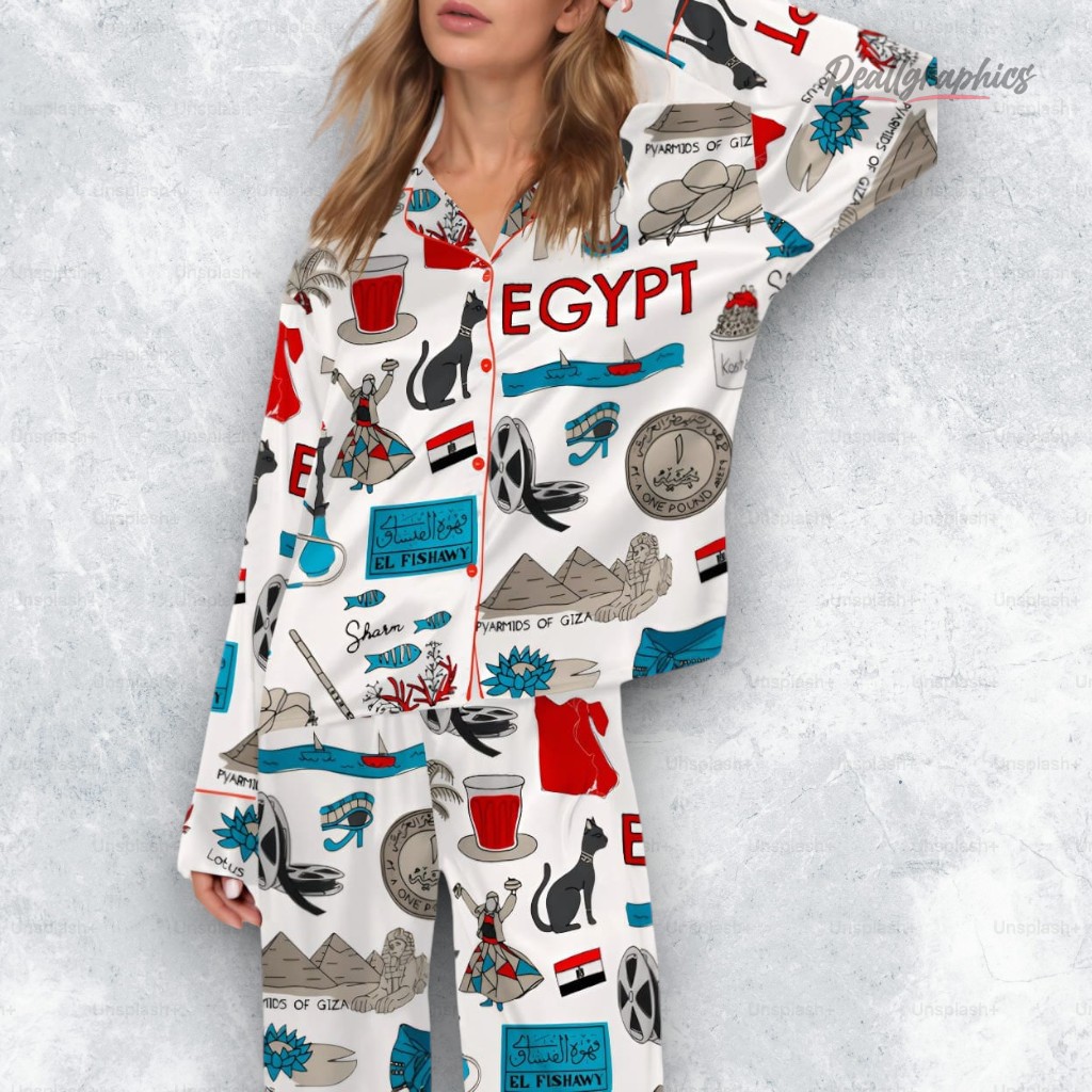 cairo egypt satin pajama set 2 vxshxd