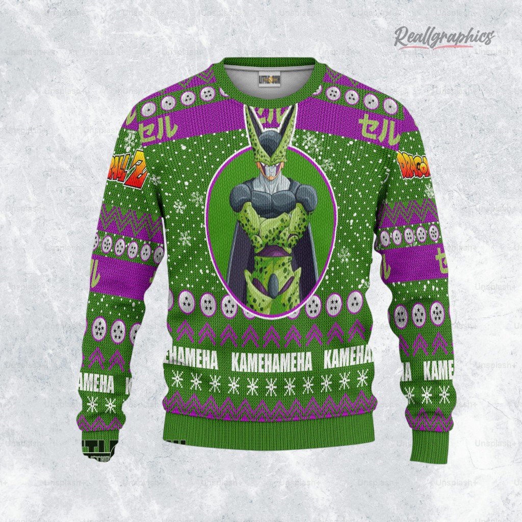 cell xmas ugly sweater dragon ball sweatshirt 2 tguwtu