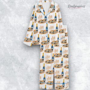 champagne glasses caiar satin pajama set 1 ylrqpo