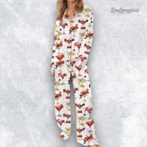 christmas drink satin pajama set 1 tdbrqt