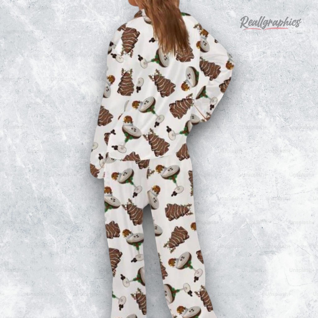 Christmas Espresso Martini Satin Pajama Set For Women Christmas Espresso Martini Satin Pajama Set For Women