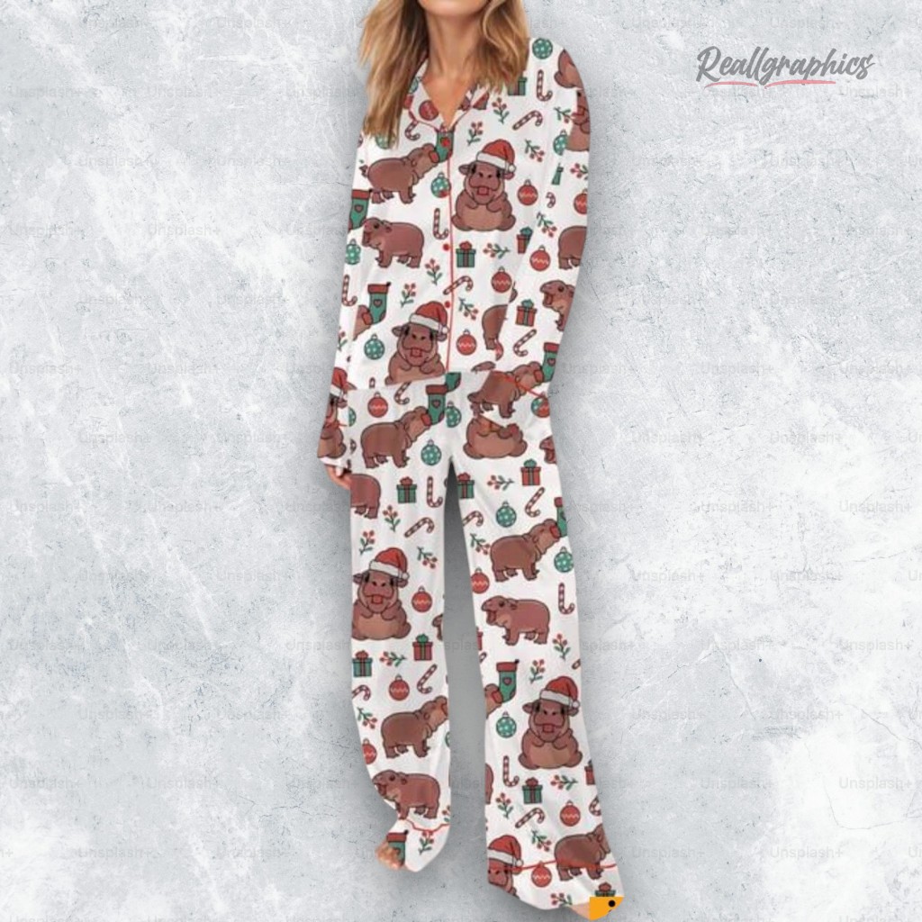 Christmas Moo Deng Pajama Set Christmas Moo Deng Pajama Set