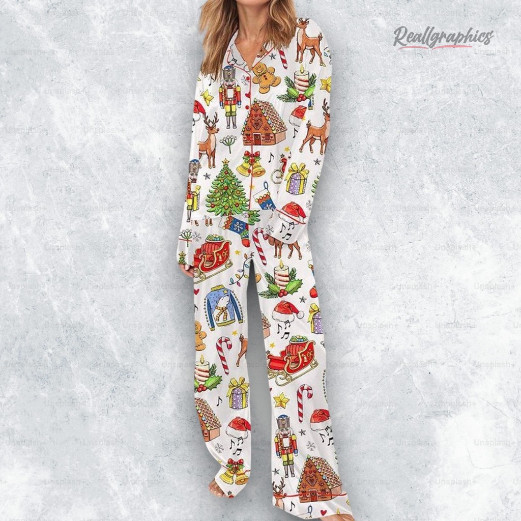 Christmas Things Satin Pajama Set Christmas Things Satin Pajama Set