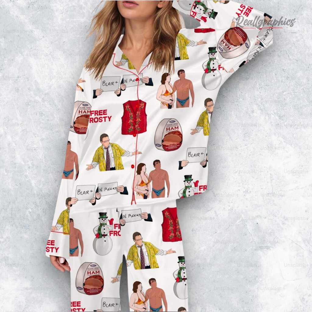 christmas with the kranks silky satin pajama set 2 qbdlfy