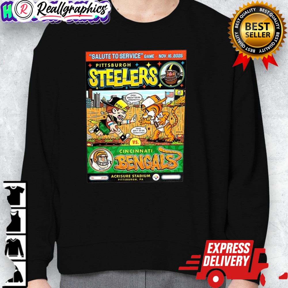 cincinnati bengals vs pittsburgh steelers salute to serice game 2025 shirt 2 cjyt7a
