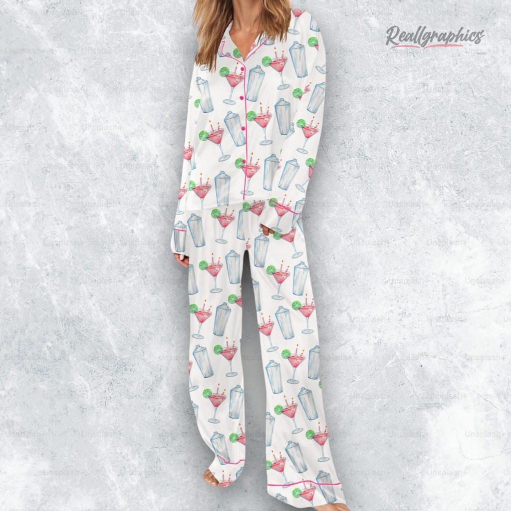 Cocktail Lovers Satin Pajama Set Cocktail Lovers Satin Pajama Set