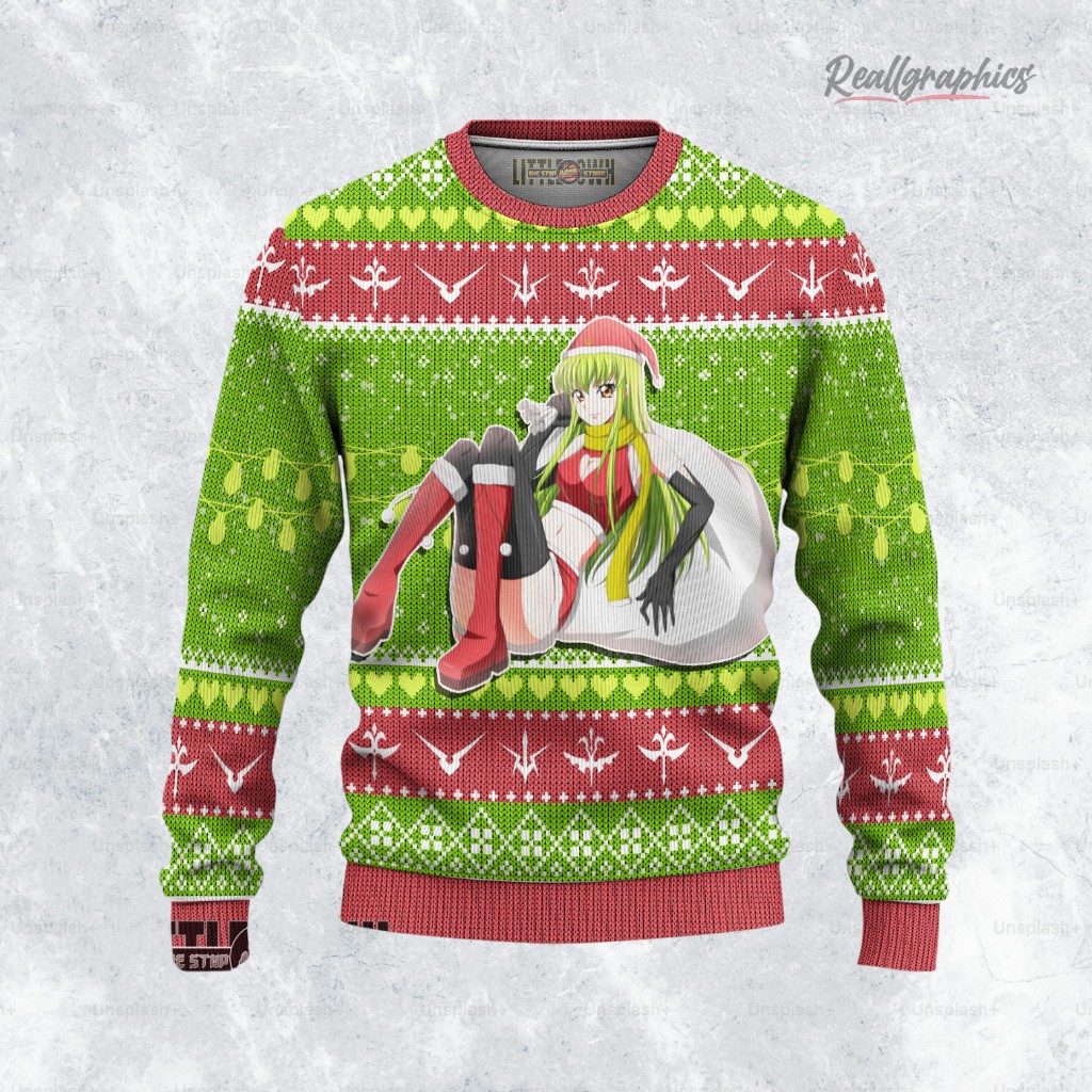 Code Geass Ugly Sweater Custom C.C. Sweatshirt Christmas Gift Code Geass Ugly Sweater Custom C.C. Sweatshirt Christmas Gift