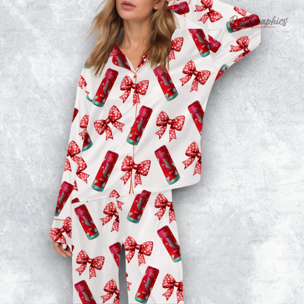 coquette cherry energy drinks satin pajama set 2 rdzdkz