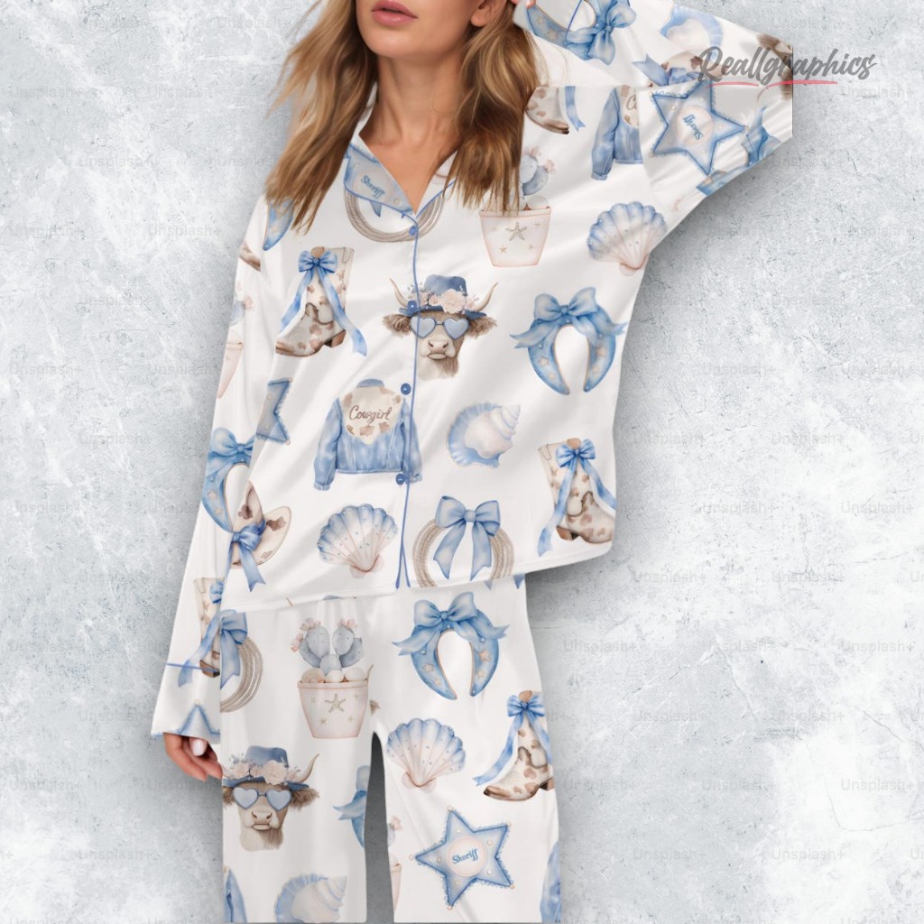 coquette coastal cowgirl satin pajama set 2 d1kg2r