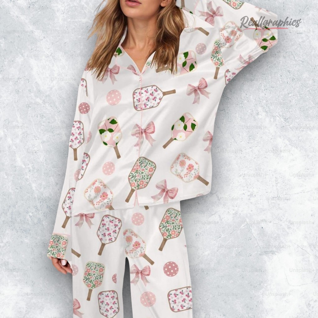 coquette pickleball satin pajama set 2 ykaqou