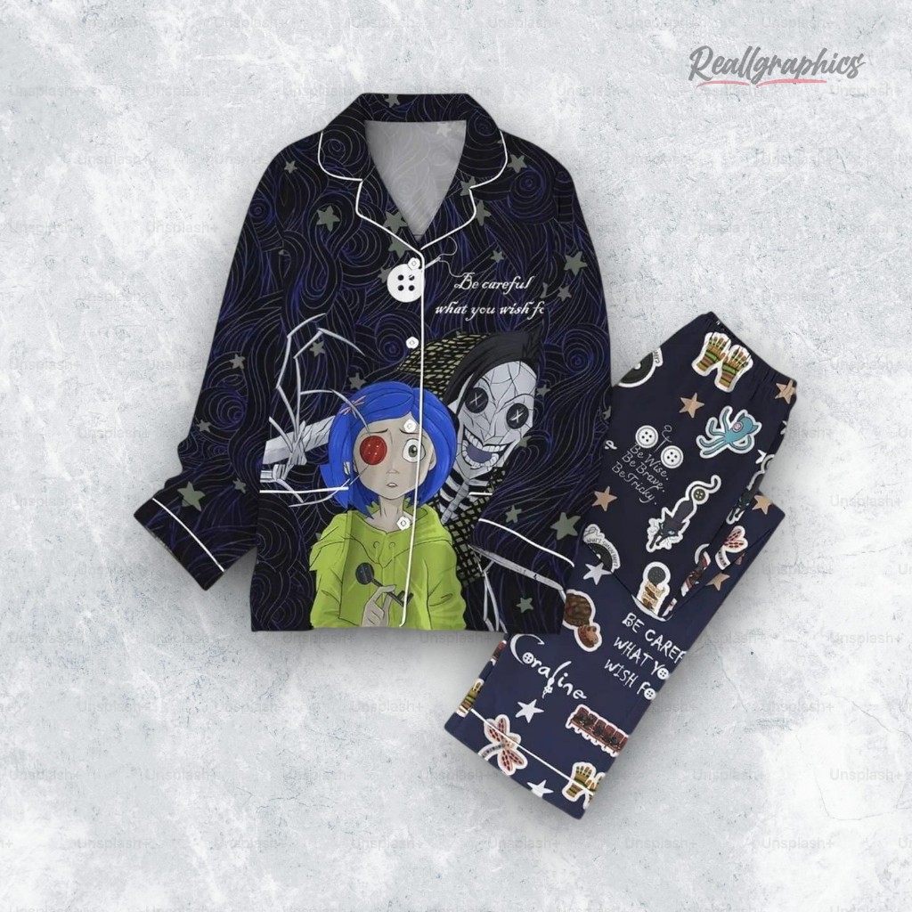 coraline be careful wat you wish for pajamas set 2 yr1cos