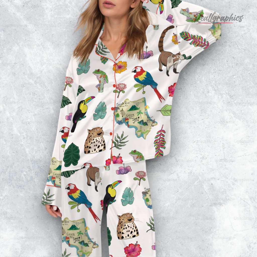 costa rica trael satin pajama set 2 vegcfr