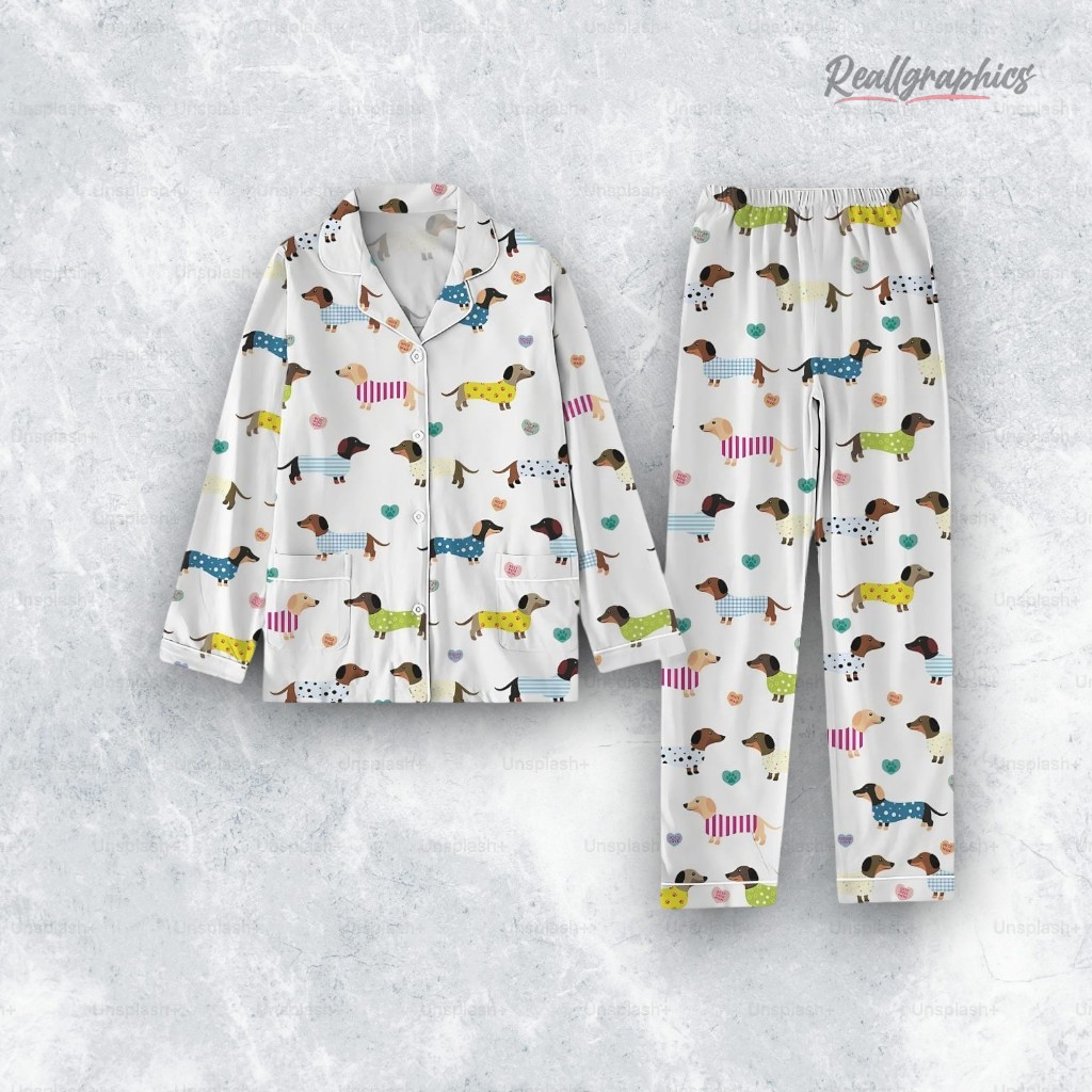 dachshund valentines day pajama set 2 wz7piv