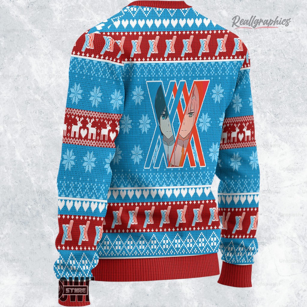 darling in the franxx sweatshirt zero two x hiro ugly sweater christmas gift 2 kl54fc