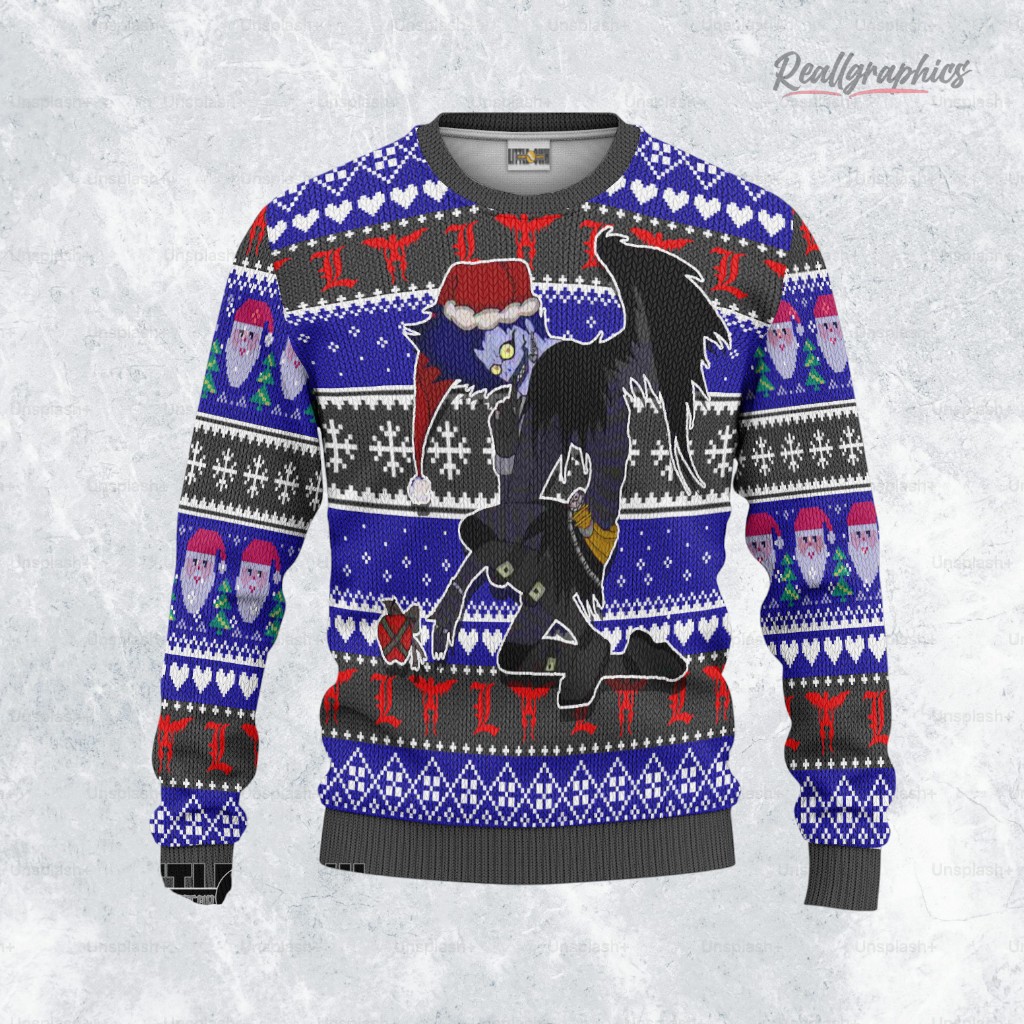 Death Note Sweatshirt Custom Ryuk Ugly Sweater Death Note Sweatshirt Custom Ryuk Ugly Sweater