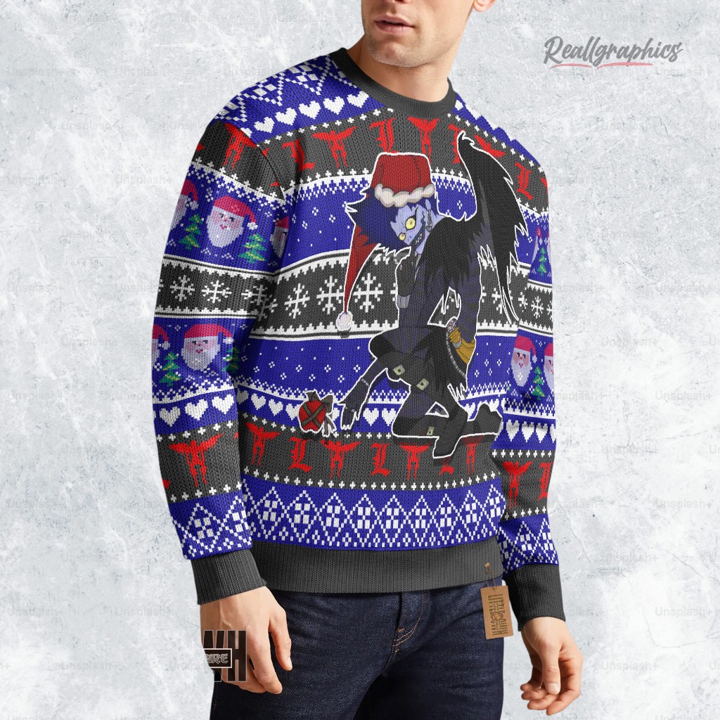 death note sweatshirt custom ryuk ugly sweater 3 f8cv0n