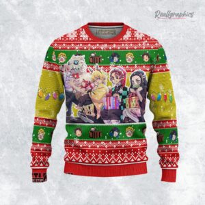 demon slayer characters ugly christmas sweater kny custom anime sweatshirt 1 xlkncx