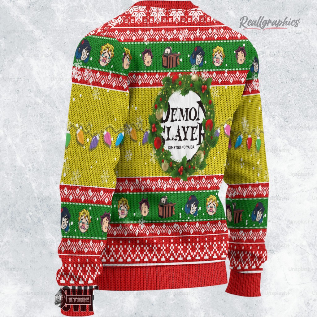 demon slayer characters ugly christmas sweater kny custom anime sweatshirt 2 j2osmx