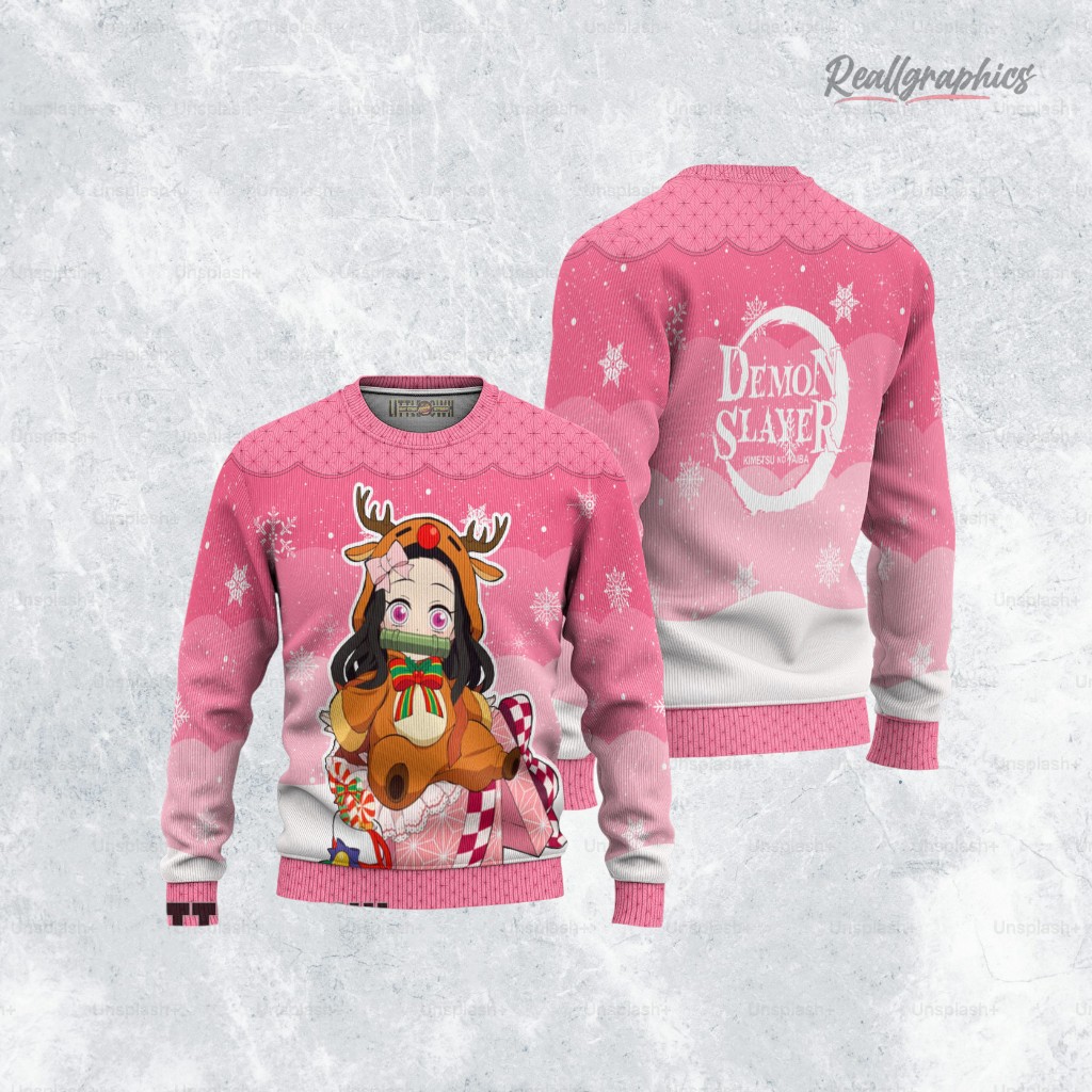 demon slayer nezuko kamado anime christmas ugly sweater anime xmas gift ideas 3 afgktv