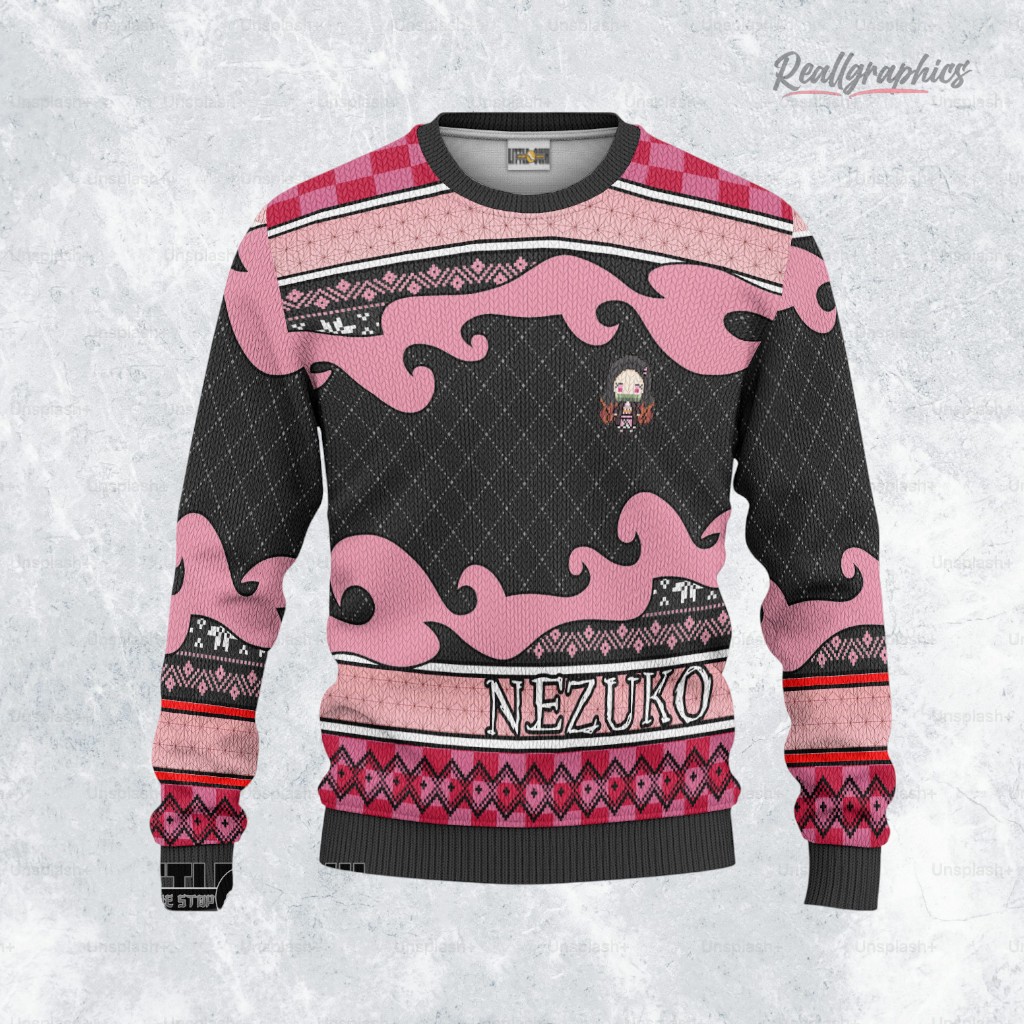 demon slayer sweatshirt custom nezuko kamado ugly sweater 2 dmjzq4