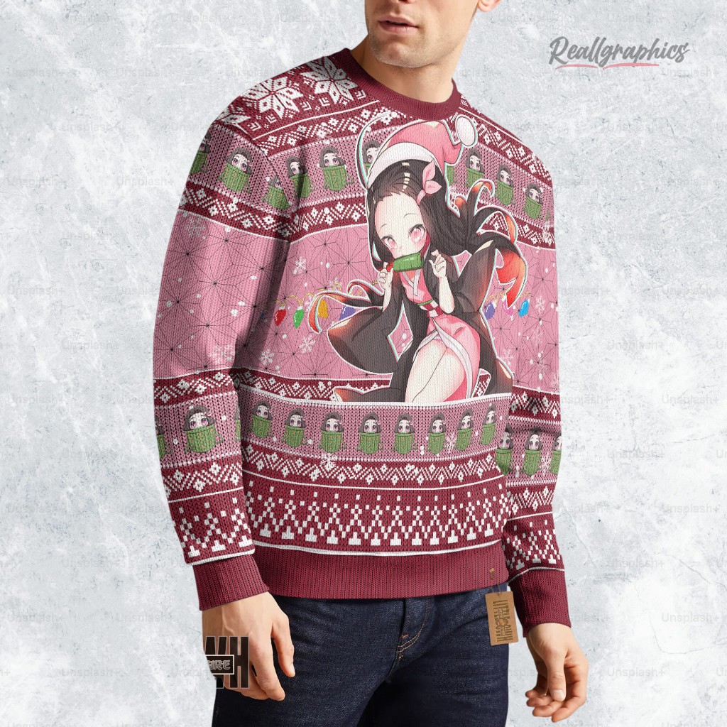 demon slayer ugly sweater custom nezuko kamado sweatshirt 3 mup5ur