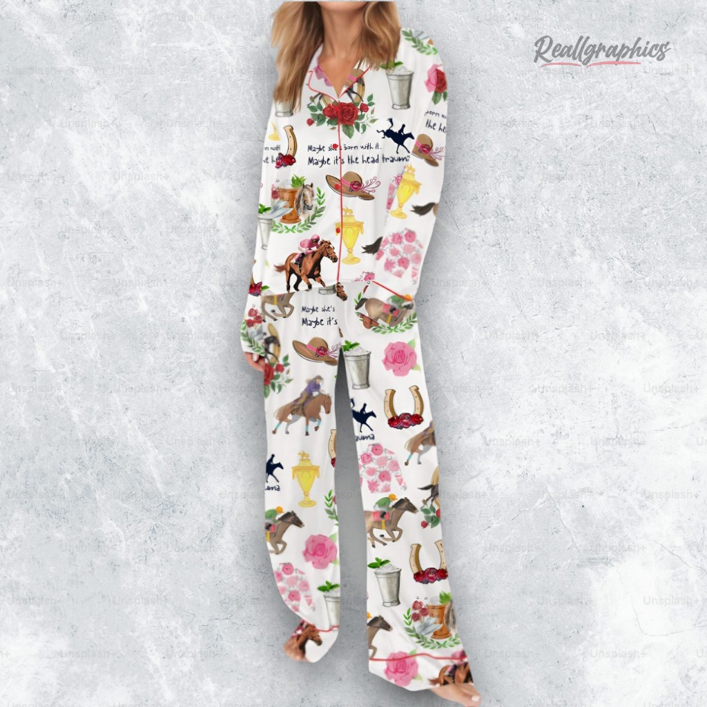 derby day party satin pajama set 2 cv3ptk