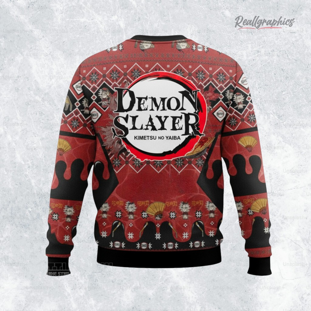 douma kny ugly sweater anime xmas gift ideas 2 luwcwd