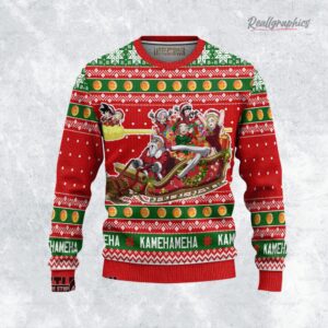 dragon ball characters ugly christmas sweater 1 rixc7j