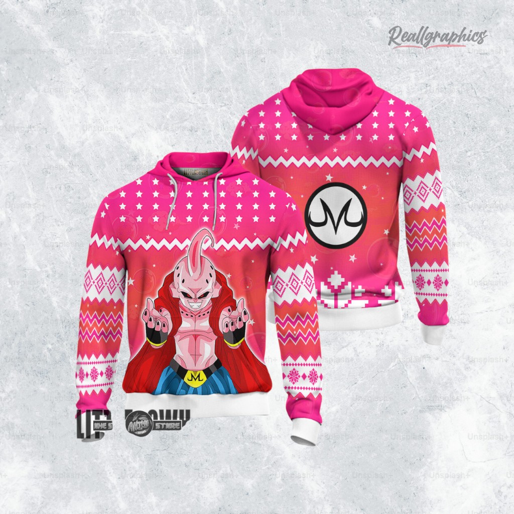 Dragon Ball Majin Buu Anime Christmas Ugly Sweater Anime Xmas Gift Ideas Dragon Ball Majin Buu Anime Christmas Ugly Sweater Anime Xmas Gift Ideas