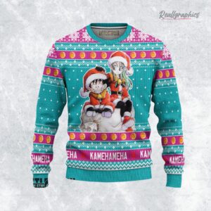 dragon ball ugly christmas sweater goku x bulma custom anime sweatshirt 1 gpenpp