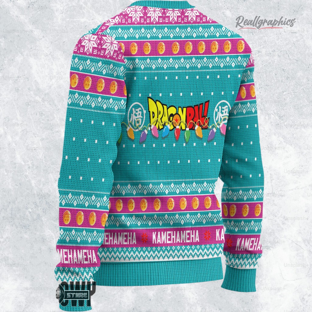 dragon ball ugly christmas sweater goku x bulma custom anime sweatshirt 2 u9yxyy