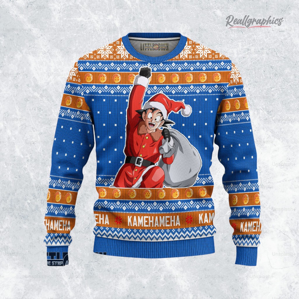 Dragon Ball Ugly Christmas Sweater Son Goku Custom Anime Sweatshirt Dragon Ball Ugly Christmas Sweater Son Goku Custom Anime Sweatshirt