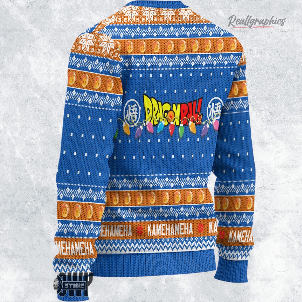 dragon ball ugly christmas sweater son goku custom anime sweatshirt 2 inarl0