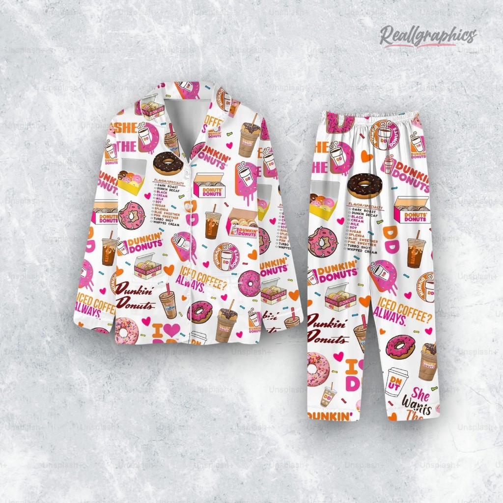 Dunkin Donuts Christmas Pajamas Set Dunkin Donuts Christmas Pajamas Set
