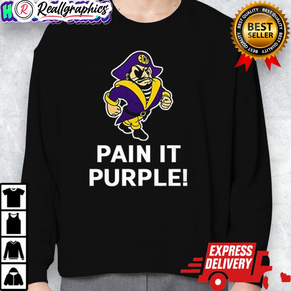 east carolina pirates paint in purple mascot shirt 2 uhfxo7